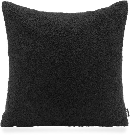 H.O.C.K. Fino Plush Kissen Teddystoff Bouclé 45x45cm schwarz Plüsch
