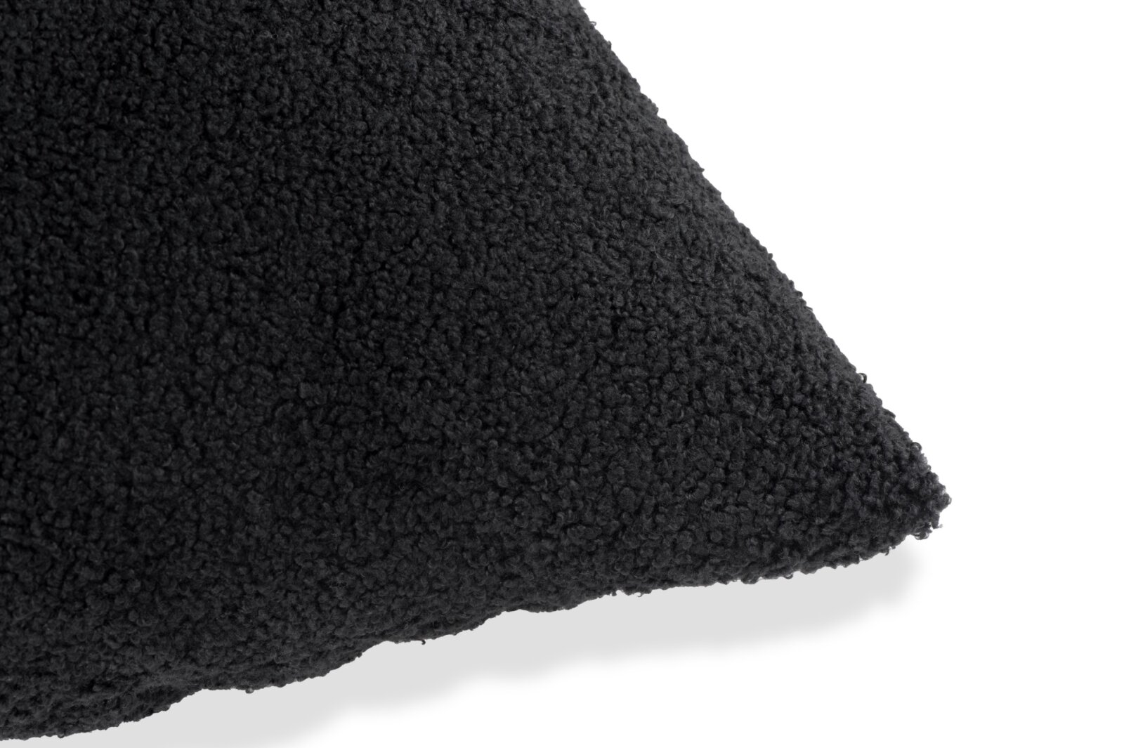 H.O.C.K. Fino Plush Kissen Teddystoff Bouclé 70x40cm schwarz Plüsch