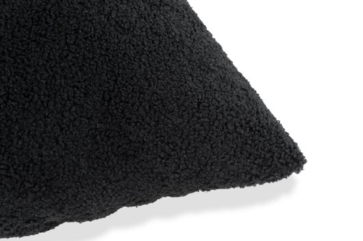 H.O.C.K. Fino Plush Kissen Teddystoff Bouclé 70x40cm schwarz Plüsch