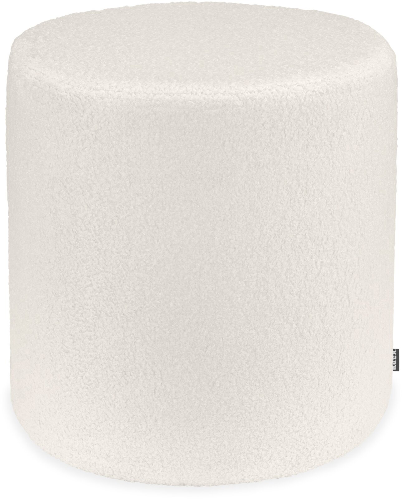 H.O.C.K. Fino Hocker rund Pouf Teddystoff Bouclé ø45x45cm weiß ecru Plüsch