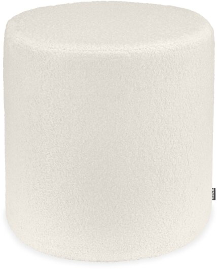 H.O.C.K. Fino Hocker rund Pouf Teddystoff Bouclé ø45x45cm weiß ecru Plüsch