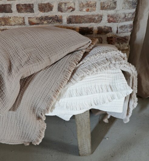 HOMYLINE Puglia Tagesdecke ca. 130x260cm offwhite weiß
