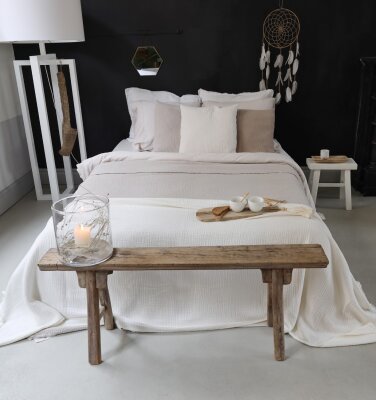 HOMYLINE Puglia Tagesdecke ca. 130x260cm offwhite weiß