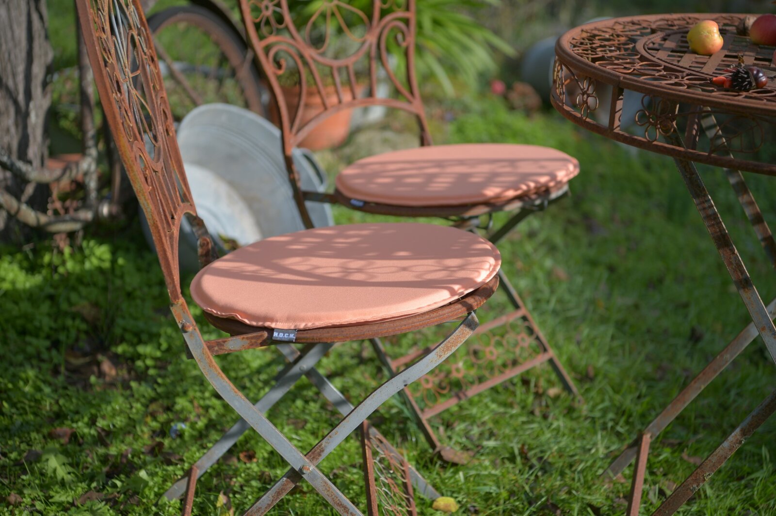 H.O.C.K. Classic Uni Outdoor Bistrokissen rund Ø35x2cm in verschiedenen Farben