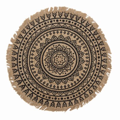 byRoom Jute Teppich Rug black natur rund in verschiedenen...