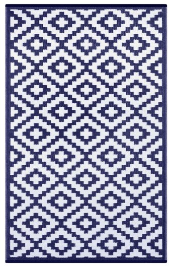 H.O.C.K. Outdoor Teppich Nirvana blue marine white in verschiedenen Größen
