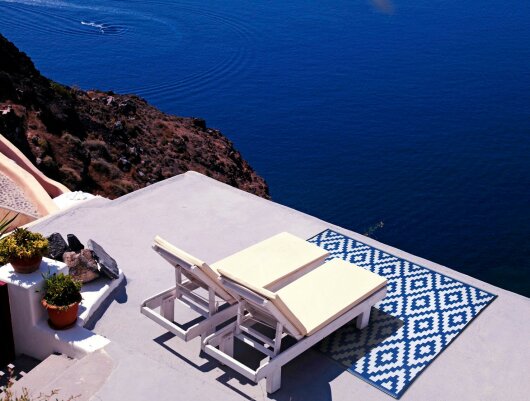 H.O.C.K. Outdoor Teppich Nirvana blue marine white in verschiedenen Größen