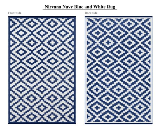 H.O.C.K. Outdoor Teppich Nirvana blue marine white in verschiedenen Größen