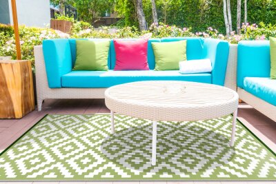 H.O.C.K. Outdoor Teppich Nirvana green white in verschiedenen Größen