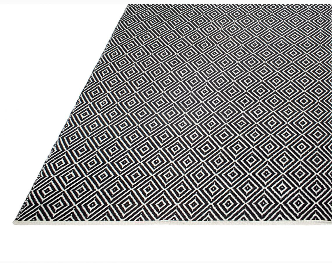 H.O.C.K. Outdoor Teppich Veria black&white PET schwarz weiß in verschiedenen Größen