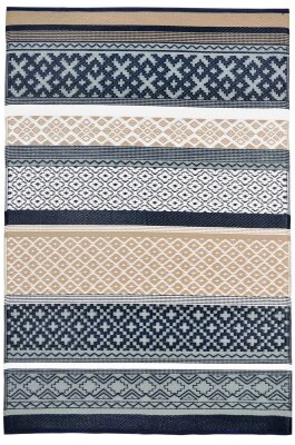 H.O.C.K. Outdoor Teppich Prime gestreift blau marine...