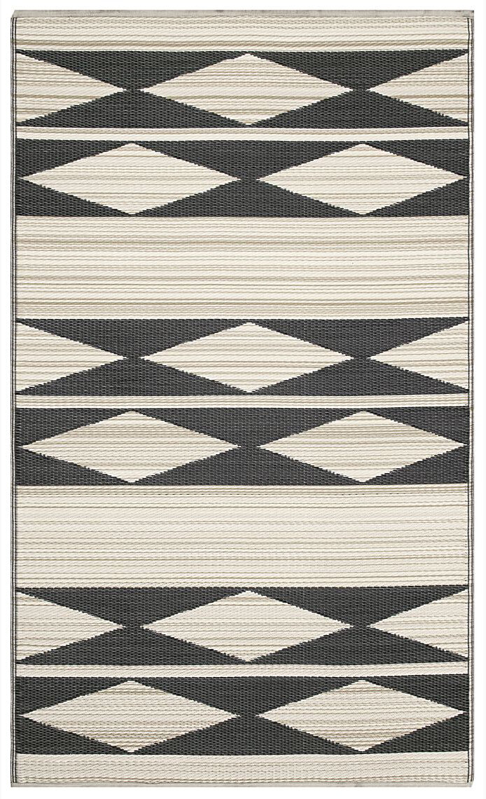 H.O.C.K. Outdoor Teppich Cairo black beige Geometric in verschiedenen Größen