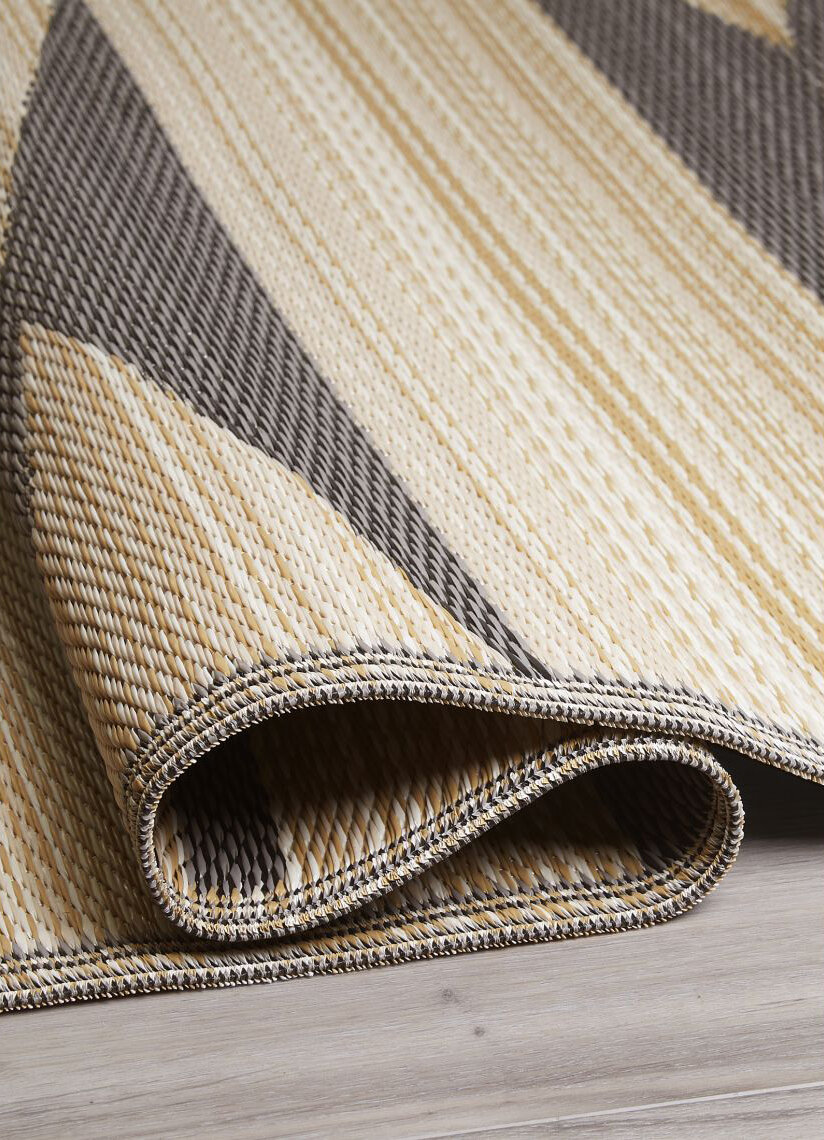H.O.C.K. Outdoor Teppich Cairo black beige Geometric in verschiedenen Größen