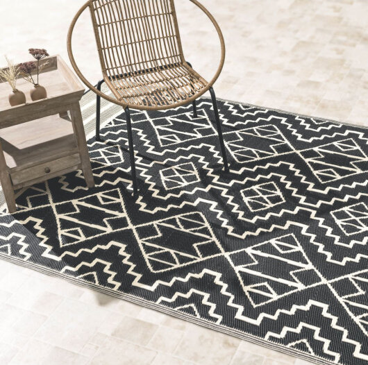 H.O.C.K. Outdoor Teppich Kilimajaro black beige Boho in verschiedenen Größen