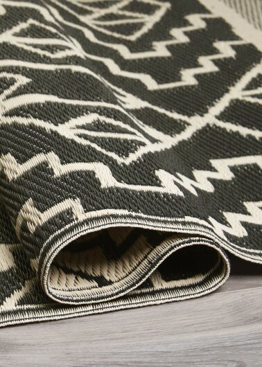 H.O.C.K. Outdoor Teppich Kilimajaro black beige Boho in verschiedenen Größen
