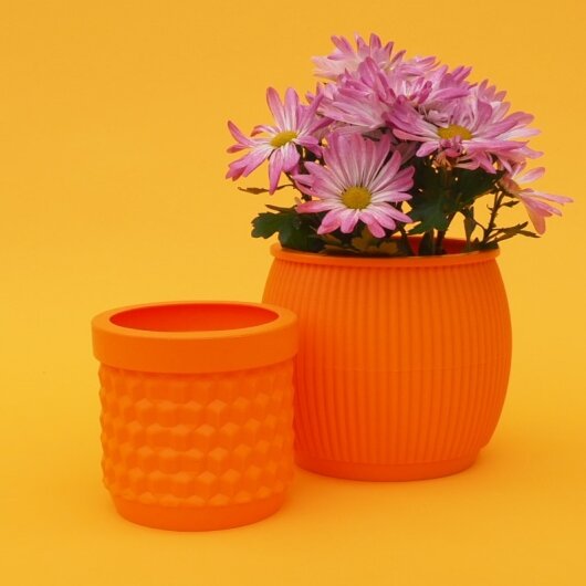 H.O.C.K. Silicone Flowerpot Frida orange SMALL