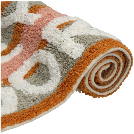 KRST Badematte " Hey Gorgeous" multi Streifen ca. 50x80x2cm rosa grau orange gestreift