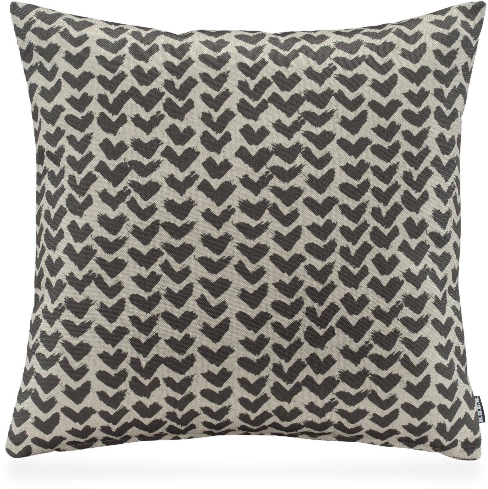 H.O.C.K. Black Heart Kissen 50x50cm Herzen schwarz-taupe col. 24