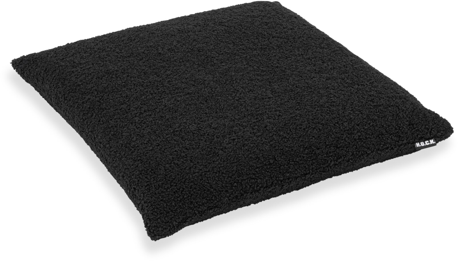 H.O.C.K. Fino Plush Sitzkissen Teddystoff Bouclé BLISS 40x40x6cm schwarz Plüsch
