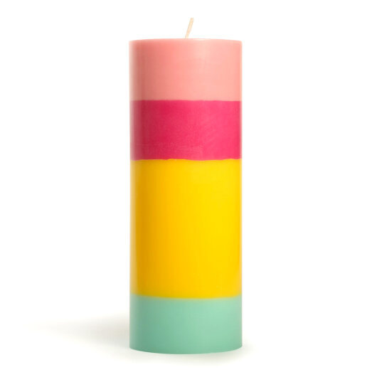 NTG Stumpenkerze "Großer Geburtstag" gelb, rosa, mint