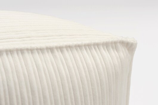 H.O.C.K. Precious Cord Bean Cube Hocker eckig Pouf 40x40x40cm mit Biese Cordsamt ecru weiß col. 001