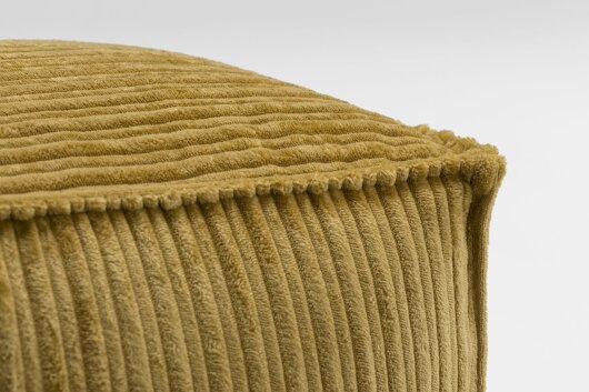 H.O.C.K. Precious Cord Bean Cube Hocker eckig Pouf 40x40x40cm mit Biese Cordsamt maiz gelb col. 028