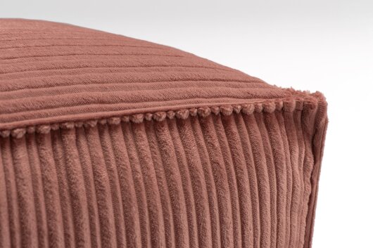 H.O.C.K. Precious Cord Bean Cube Hocker eckig Pouf 40x40x40cm mit Biese Cordsamt altrosa col. 615