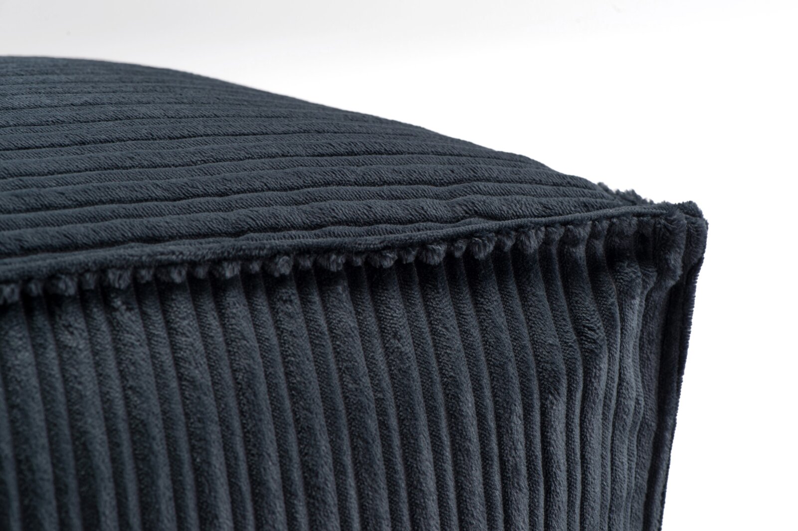 H.O.C.K. Precious Cord Bean Cube Hocker eckig Pouf 40x40x40cm mit Biese Cordsamt navy dunkelblau col. 666
