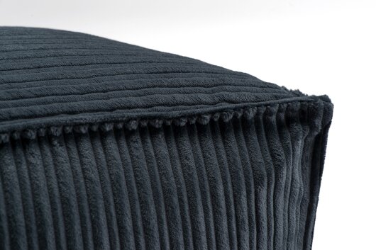 H.O.C.K. Precious Cord Bean Cube Hocker eckig Pouf 40x40x40cm mit Biese Cordsamt navy dunkelblau col. 666