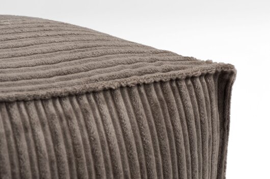 H.O.C.K. Precious Cord Bean Cube Hocker eckig Pouf 40x40x40cm mit Biese Cordsamt braun schlamm col. 100