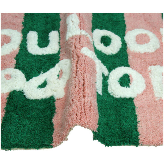 KRST Badematte"You look good today" Streifen ca. 50x80x2cm rosa grün gestreift