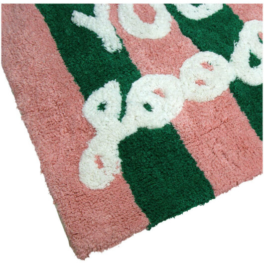 KRST Badematte"You look good today" Streifen ca. 50x80x2cm rosa grün gestreift