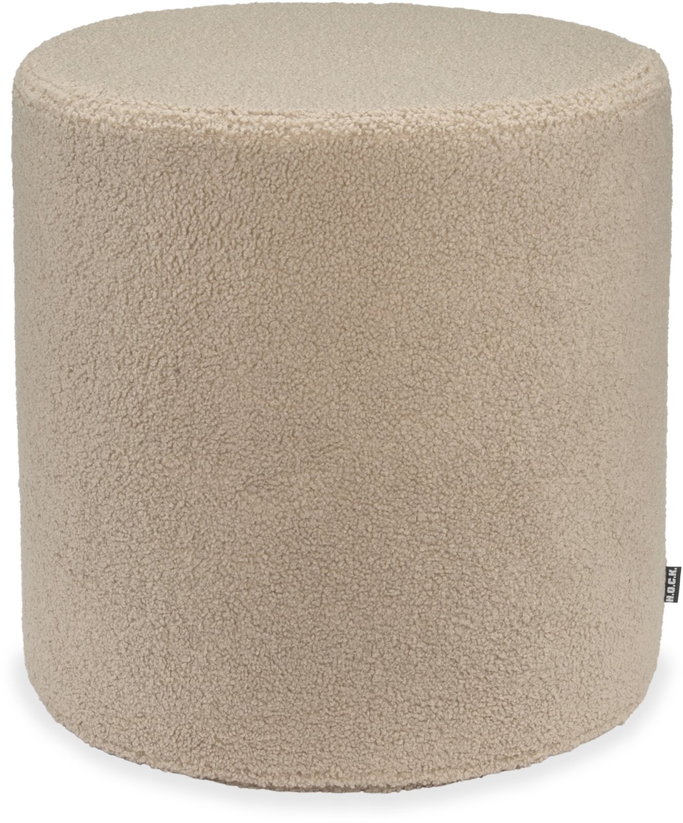 H.O.C.K. Fino Hocker rund Pouf Teddystoff Bouclé ø45x45cm beige-taupe Plüsch