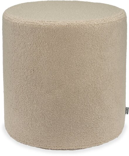 H.O.C.K. Fino Hocker rund Pouf Teddystoff Bouclé ø45x45cm beige-taupe Plüsch