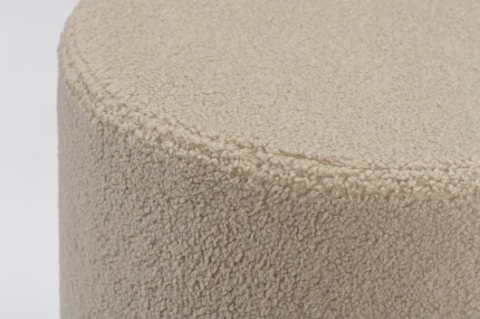 H.O.C.K. Fino Hocker rund Pouf Teddystoff Bouclé ø45x45cm beige-taupe Plüsch