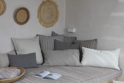 H.O.C.K. Murada Outdoor + Indoor Kissen 65x40cm col. 2 taupe in&out