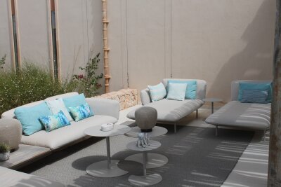 H.O.C.K. Marcal Outdoor + Indoor Kissen 50x30cm col. 12 türkis in&out