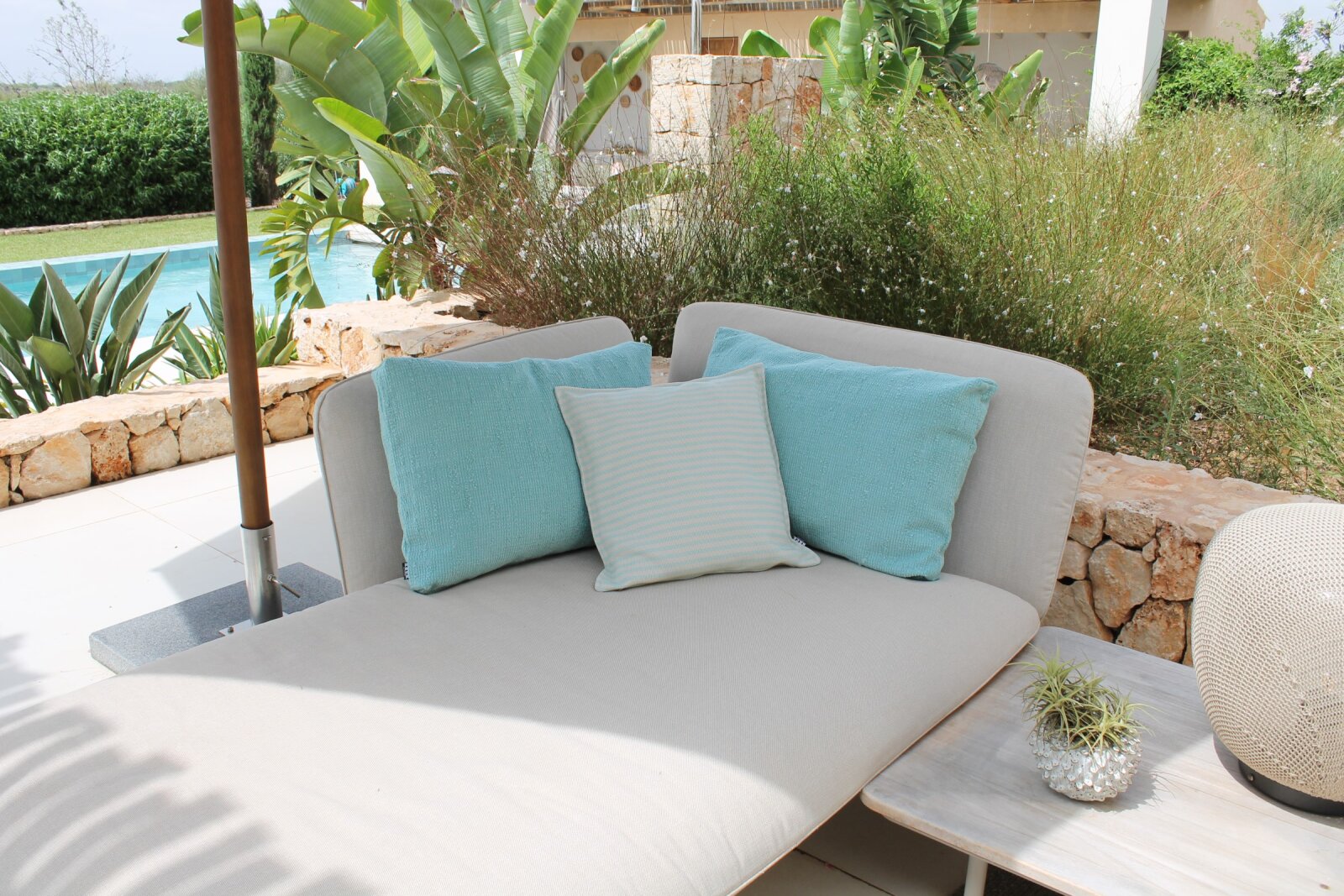 H.O.C.K. Marcal Outdoor + Indoor Kissen 50x50cm col. 12 türkis in&out