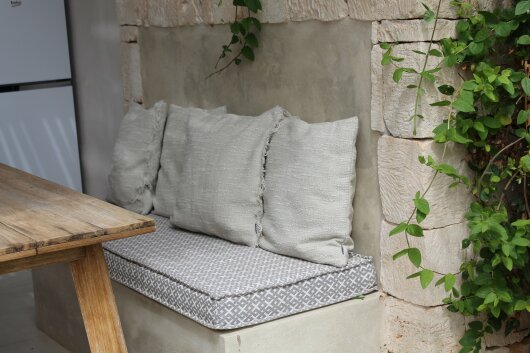 H.O.C.K. Marcal Outdoor + Indoor Kissen 50x50cm mit Fransen col. 03 beige in&out