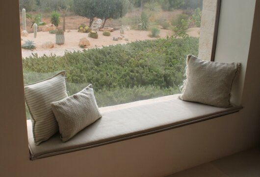 H.O.C.K. Marcal Outdoor + Indoor Kissen 50x50cm mit Fransen col. 03 beige in&out