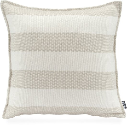 H.O.C.K. Turo Outdoor + Indoor Kissen 45x45cm mit Biese col. 2 beige taupe Blockstreifen in&out