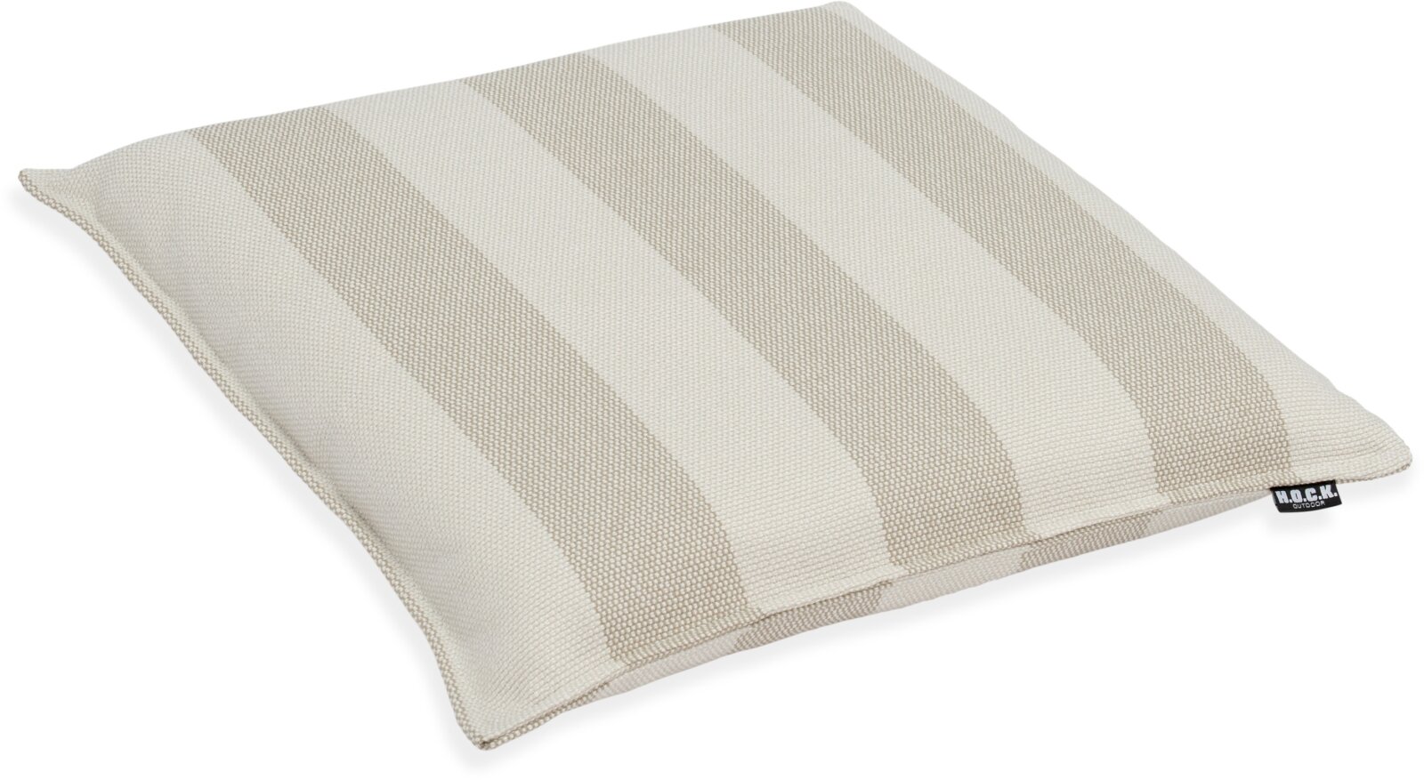H.O.C.K. Turo Outdoor + Indoor Sitzkissen BLISS 40x40x6cm mit Biese col. 2 beige taupe Blockstreifen in&out