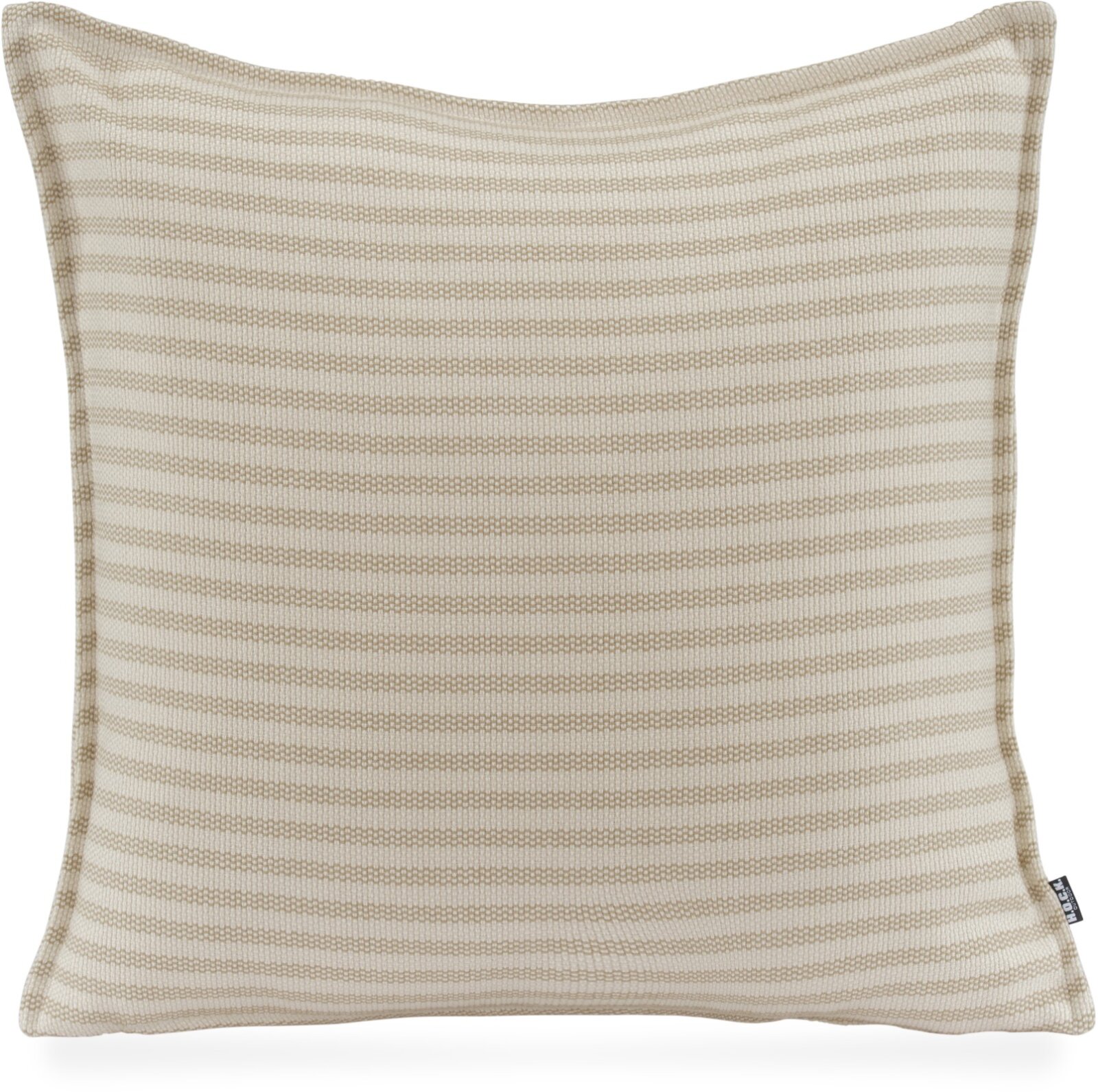 H.O.C.K. Nova Outdoor + Indoor Kissen 60x60cm mit Biese col. 2 beige taupe schmale Streifen in&out