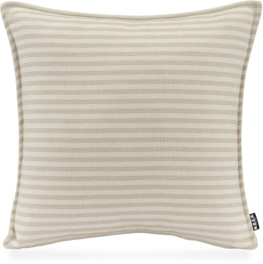 H.O.C.K. Nova Outdoor + Indoor Kissen 45x45cm mit Biese col. 2 beige taupe schmale Streifen in&out