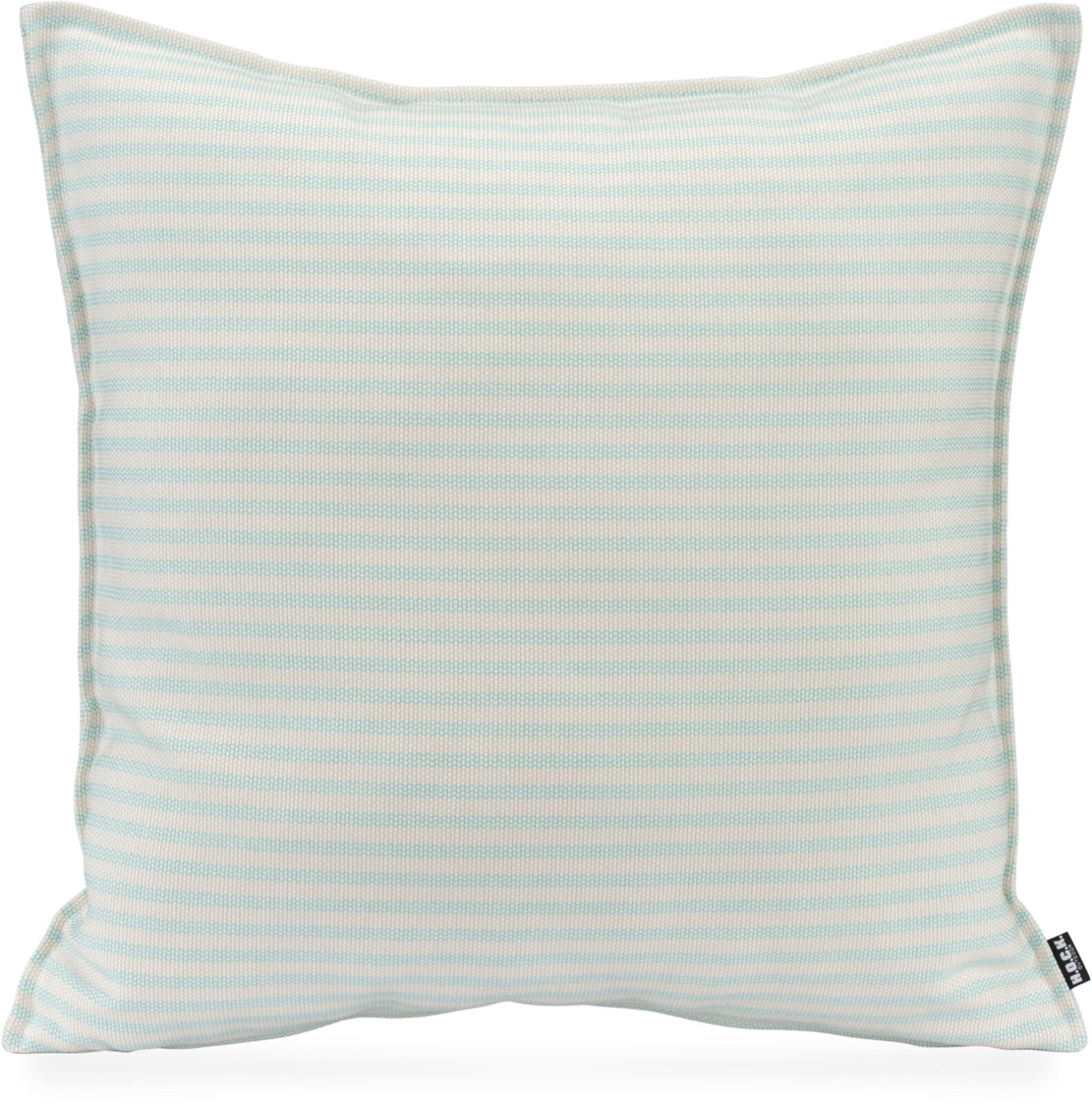 H.O.C.K. Nova Outdoor + Indoor Kissen 60x60cm mit Biese col. 8 beige türkis schmale Streifen in&out