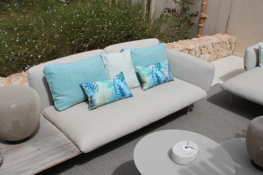 H.O.C.K. Bora Outdoor Kissen 50x30cm col. 03 aqua grün blau floral allover