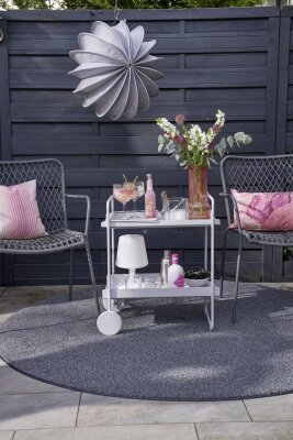 H.O.C.K. Dora Outdoor Kissen 45x45cm col. 03 rosa lila Streifen