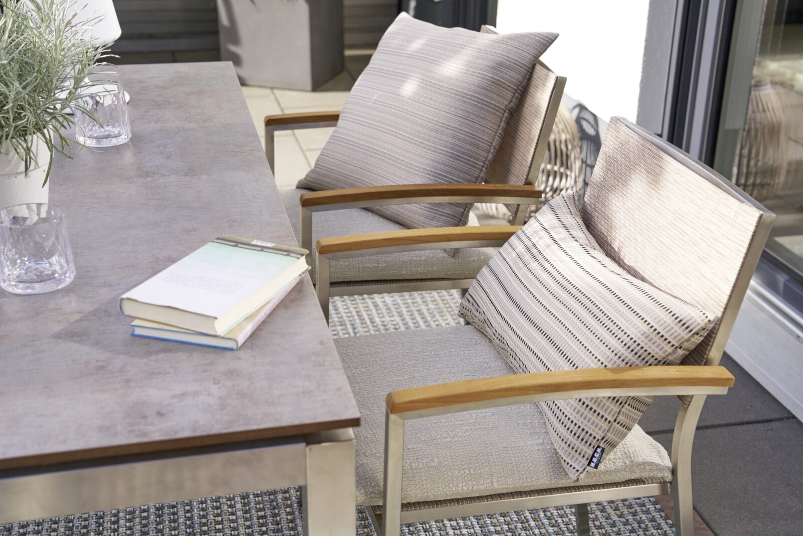 H.O.C.K. Rapita Outdoor Sitzkissen 40x40x6cm mit Keder col. 130 beige