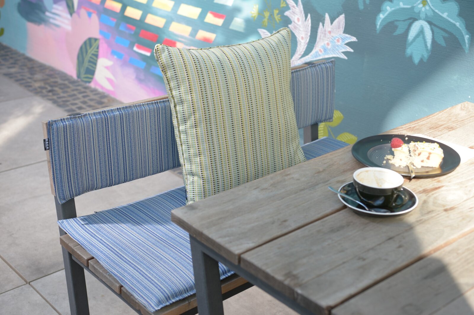 H.O.C.K. Rapita Outdoor Sitzkissen BLISS 40x40x6cm mit Keder col. 644 blau