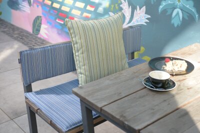 H.O.C.K. Rapita Outdoor Sitzkissen 40x40x6cm mit Keder col. 644 blau